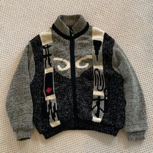 Jamie Sadock Black and Gray Zip-Up Sweater